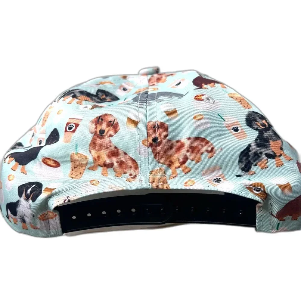 SnapBack Dachshund & Coffee Lover Hat Starbucks Dog Preppy quiet luxury Hamptons